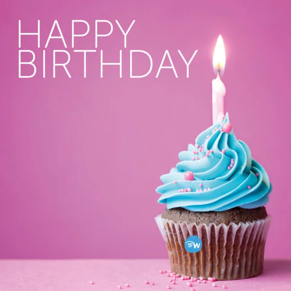 Birthday Greeting Pink Cupcake