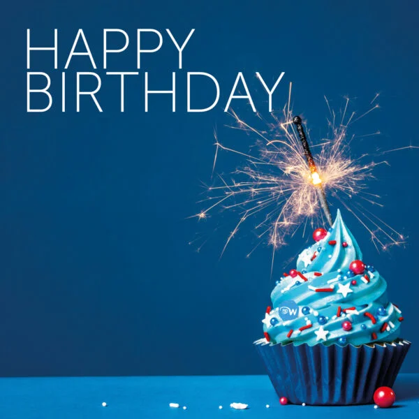 Birthday Greeting Blue Cupcake